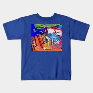 Blue and orange abstract London Kids T-Shirt